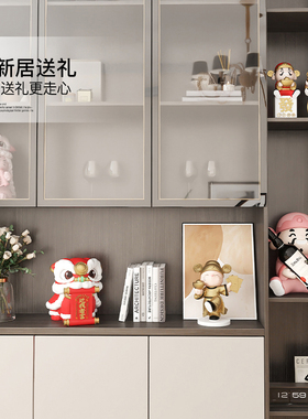 韵灿国潮酒柜电视柜摆件套装