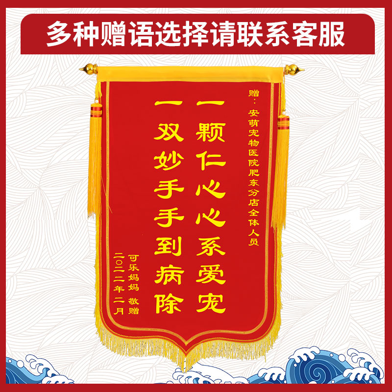 宠物医院锦旗定做感谢宠物医生护士定制服务赠送宠物店兽医动物旌 - 图1