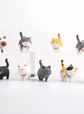 可爱小猫咪摆件公仔创意桌面装饰卡通铃铛猫汽车中控台房间装饰品