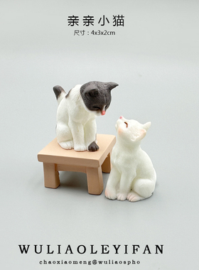猫咪不爱读书摆件迷你