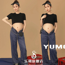 New pregnant women in the studio photo clothing retro spicy mother port Wind big belly Write a real clothing Pregnancy Mother Fashion Art clothing