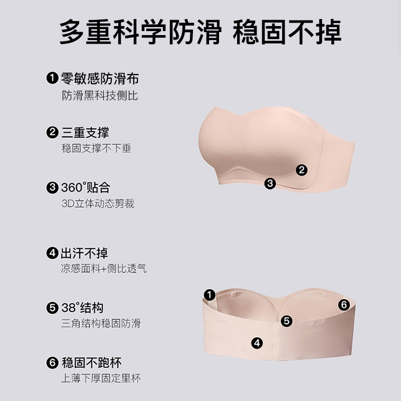laemayny肩带防滑隐形夏季聚拢抹胸 LAEMAYNY文胸