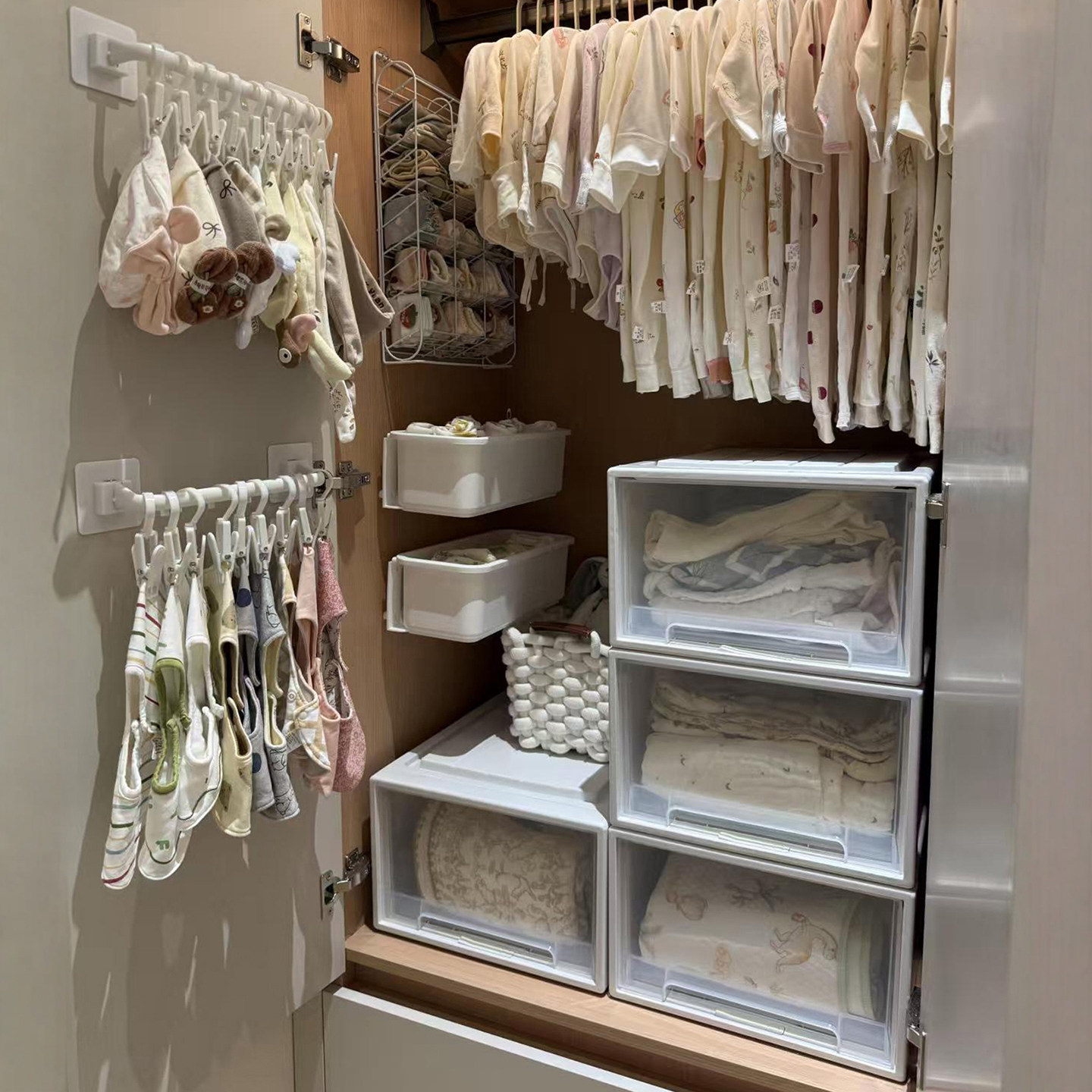 宝宝衣柜收纳神器儿童衣架帽子袜子架小方巾口水巾挂钩衣物收纳箱,淘宝优惠券,粉丝福利购,淘宝优惠卷
