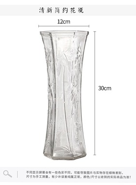 玻璃花瓶透明水养富贵竹百合花客厅插花摆件水竹子专用水培特大号