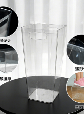 【花艺师严选】高透亚克力深水醒花桶法式加大养花桶塑料方桶圆桶