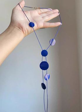 冷淡风金属圆片几何长款项链高级感轻奢小众个性ins辣妹锁骨链女