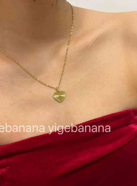 jaden同款项链复古爱心齿轮吊坠法式条纹心形高级感锁骨链