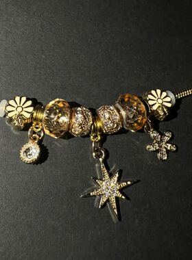 Vintage古著八芒星手链小众轻奢高级手链