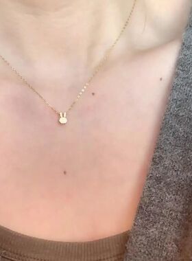 韩系小兔子项链女轻奢小众ins气质高级吊坠锁骨链送女友礼物