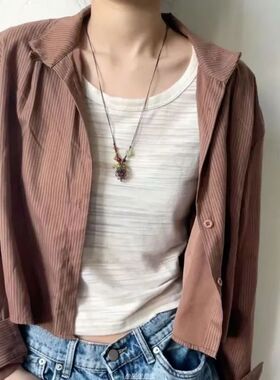 缤纷果香甜美夏日多巴胺葡萄项链女紫色编绳项链简约清新感锁骨链