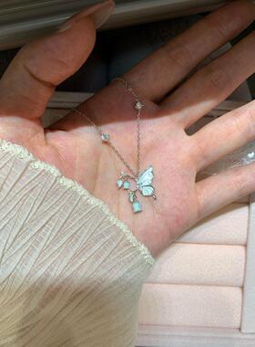 法式铃兰蝴蝶项链女轻奢小众设计感锁骨链高级感生日礼物送闺蜜