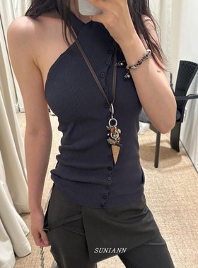 2025新款卡托木质仿象牙项链女波西米亚风小众高级感长款毛衣链潮