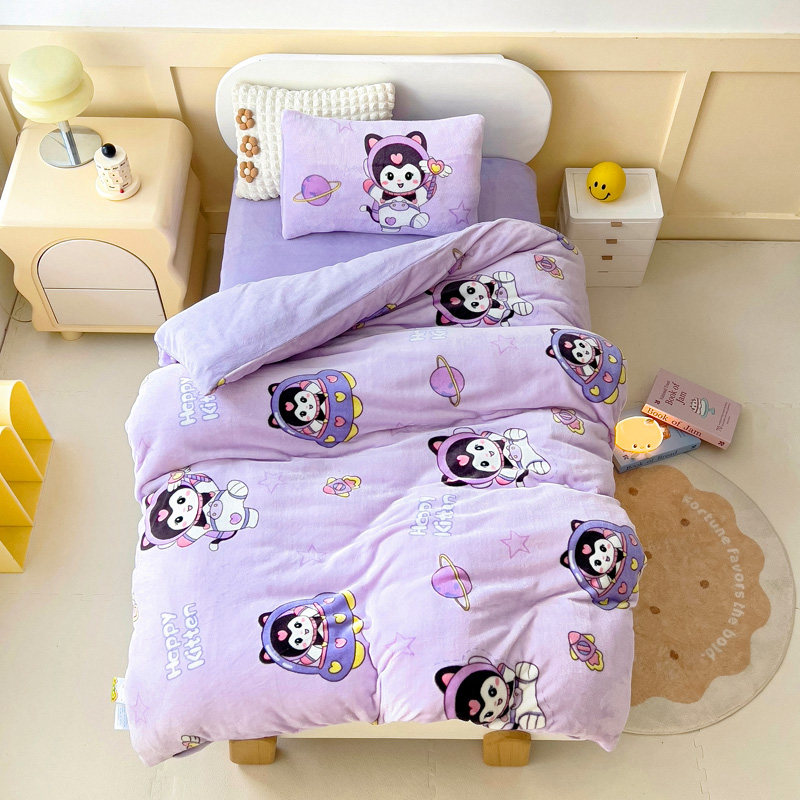 牛奶绒幼儿园被子三件套儿童午睡专业被套被褥入园六件套珊瑚绒冬,淘宝优惠券,粉丝福利购,淘宝优惠卷