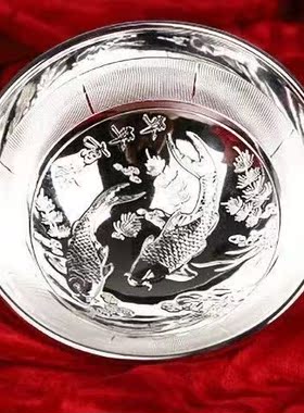 正宗金碗金筷子金勺子黄金色食用熟金龙凤银碗三件套装