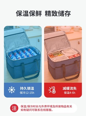 便携式保温箱车载冰箱户外保鲜冷藏袋折叠冰包加厚铝箔保热保温包