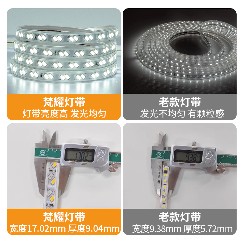 led灯带超亮220V户外工程照明高压COB防水养殖塔吊工地地下室24V - 图1