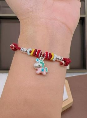 足银999马上有钱情侣纯银手链本命年红绳手绳盘缠男女新款礼物