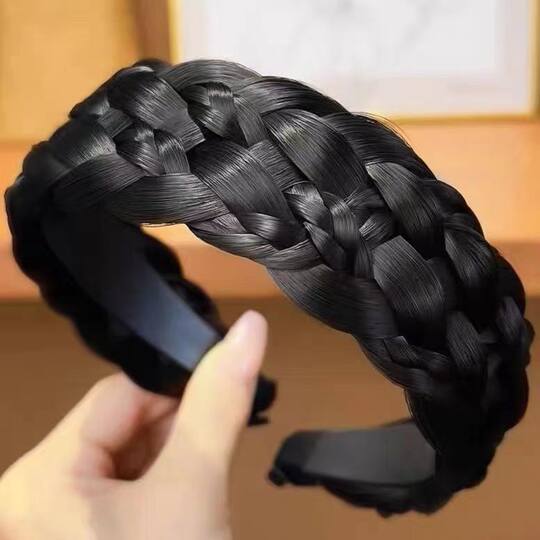 加宽发箍女防滑宽边仿真发麻花鱼骨辫儿高颅顶头箍发卡网红发饰