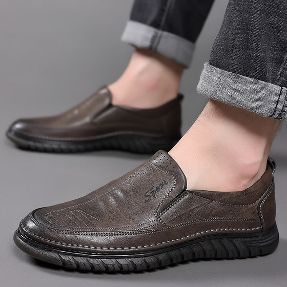 Autumn and winter soft-soled warm slip-on men's casual shoes