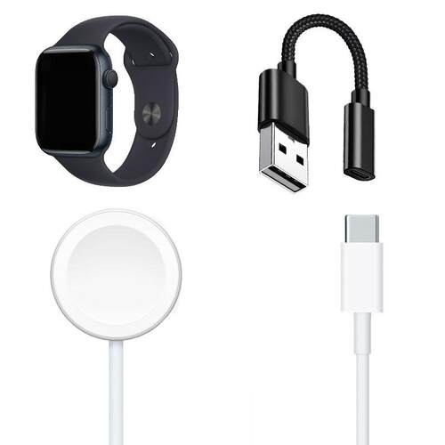 适用苹果Apple手表Watch Series 10 Ultra2充电线转接头Series S7 S8 S9 SE数据线USB转换器TYPEC转USB充电器 - 图0