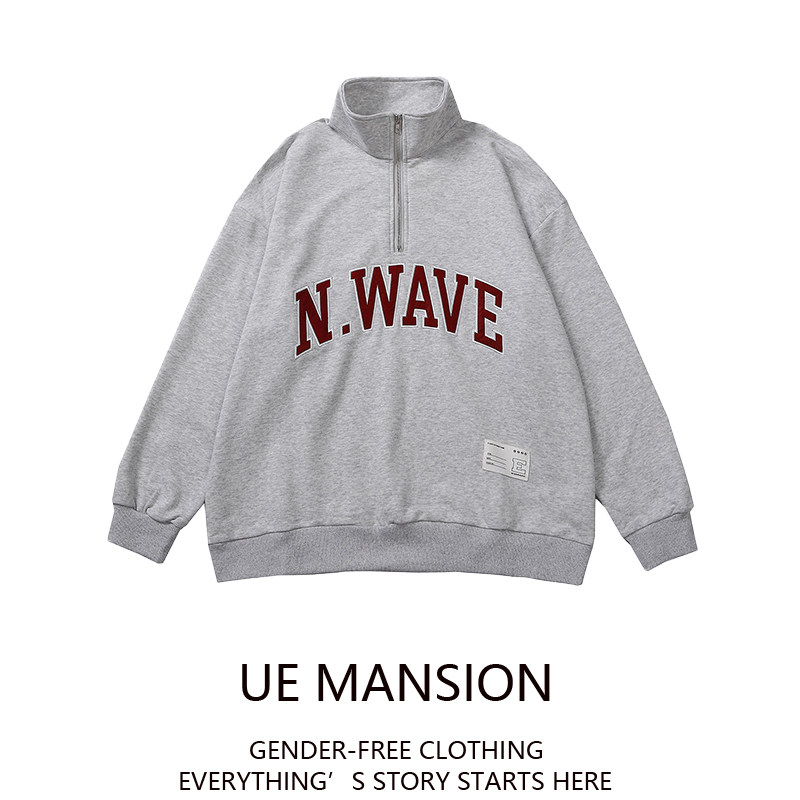 ue mansion美式复古情侣拉链男卫衣 uemansion卫衣