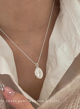 豌豆饰物925银小众设计人像项链