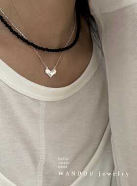 豌豆饰物纯银鱼鳞片项链