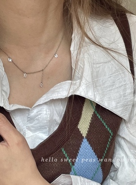 豌豆饰物彩色锆石不掉色项链