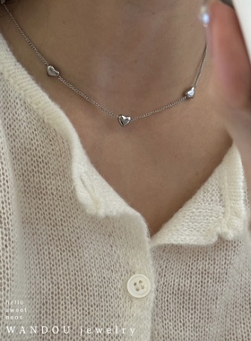 豌豆饰物不掉色爱心项链