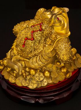 纯黄铜金蟾摆件元宝金蝉三足蟾蜍店铺开业礼品铜器工艺品招财