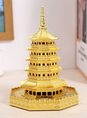 雷峰塔模型 杭州旅游纪念品仿古锌合金工艺品礼品 景区建筑模型