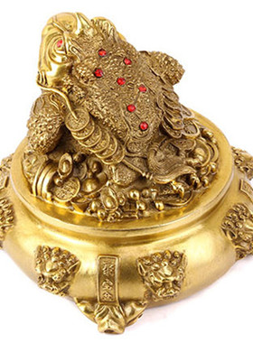 黄铜三足金蟾黄铜金蟾摆件家居工艺品开业礼品金属工艺品铜8383动