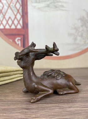 文玩杂项仿古黄铜鹿乌龟摆件工艺礼品地摊爆品 直播供货代发