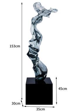 酒店大型抽象艺术摆件高级落地轻奢玄关透明树脂雕塑别墅客厅装饰