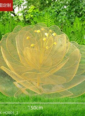 户外不锈钢镂空发光花朵雕塑铁艺莲花公园售楼部园林景观装饰摆件