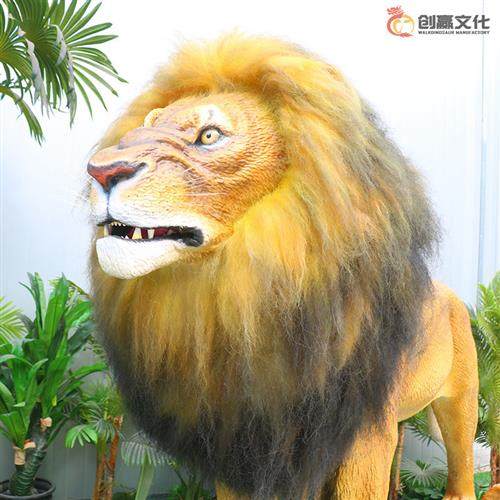 博物馆公园仿真动物狮子真实毛发触感感应互动景观科普装置,淘宝优惠券,粉丝福利购,淘宝优惠卷
