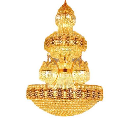 复式楼客厅吊灯具楼中楼别墅客厅大吊灯酒店工程水晶灯豪华大厅灯 - 图0