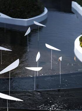 不锈钢风动抽象水景摆件雕塑园林景观售楼部庭院酒店水池美陈装饰