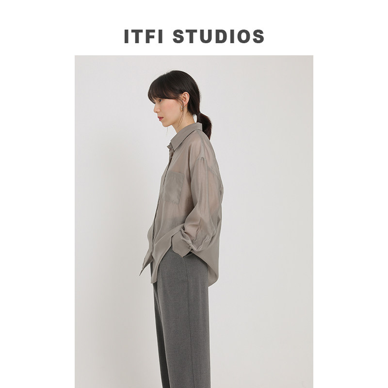 itfi设计感小众2020新款夏季衬衫 itfi衬衫