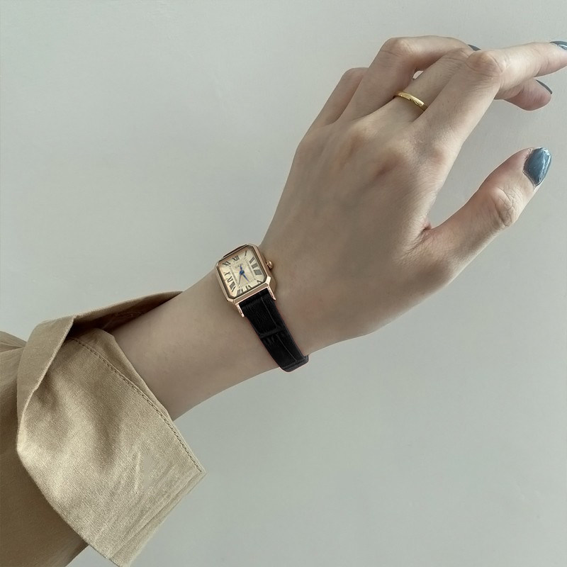 方形女款学生小众复古小巧精致手表 cojr手表国产腕表