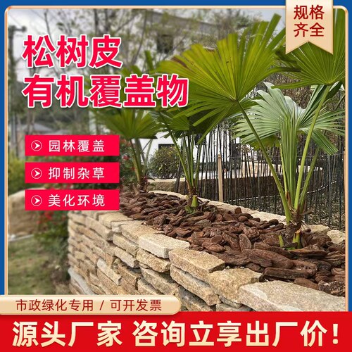 园林绿化打磨松树皮覆盖物发酵松树皮松鳞彩色木屑木丝有机覆盖物 - 图3