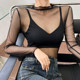 Sexy hot girl lace see-through bottoming shirt women's mesh