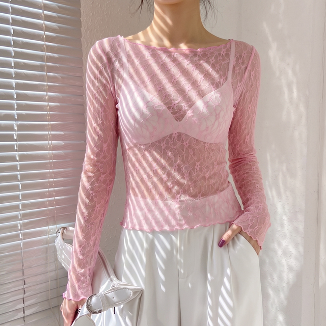 ເສື້ອກັນ ໜາວ ສີສົ້ມ lace ທີ່ສວຍງາມສໍາລັບແມ່ຍິງທີ່ມີ tulle