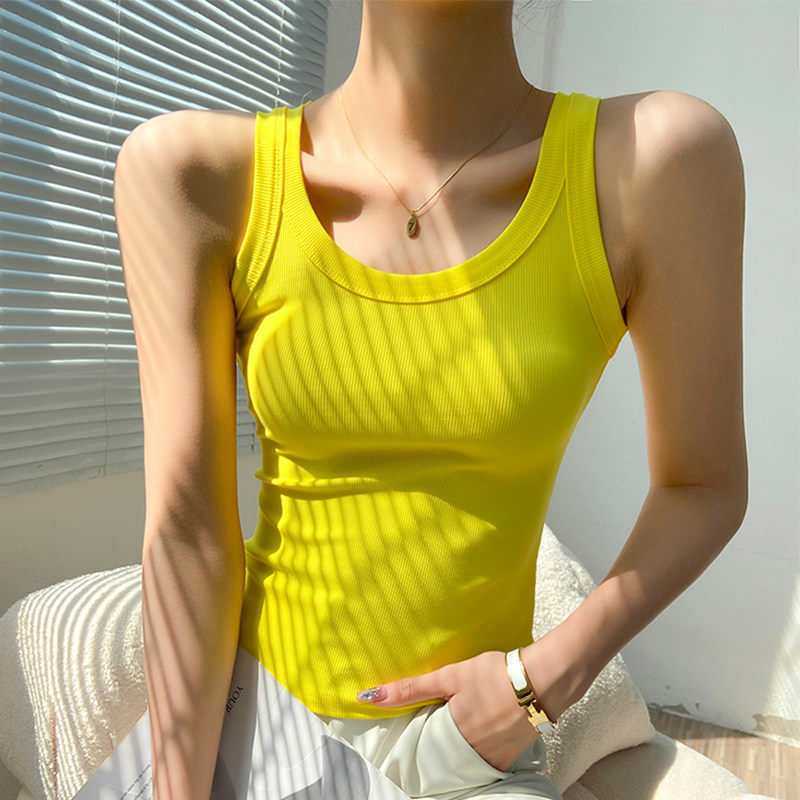 辣妹吊带上衣女2023夏季新款韩系u领背心无袖纯色修身内搭打底t恤,淘宝优惠券,粉丝福利购,淘宝优惠卷