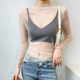 Sexy hot girl lace see-through bottoming shirt women's mesh
