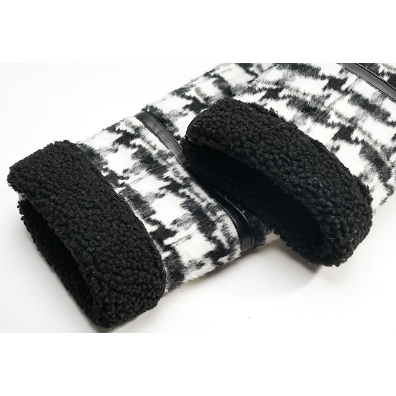 柊司芷复古千鸟格秋冬短款机车服 柊司芷短外套