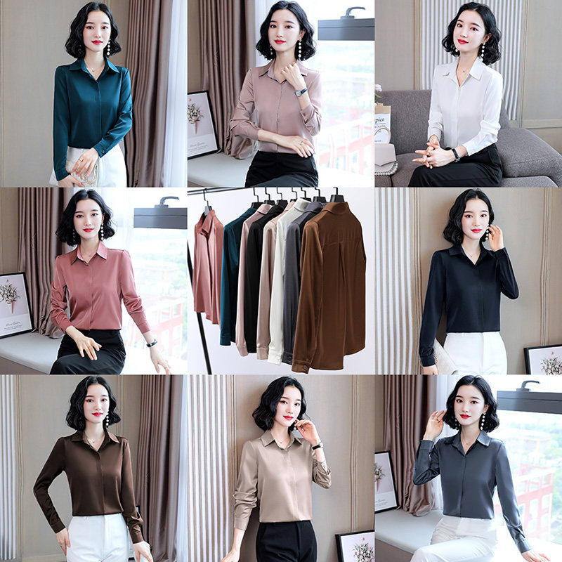 三醋酸丝绸缎面女设计感小众衬衫 乔凝衬衫