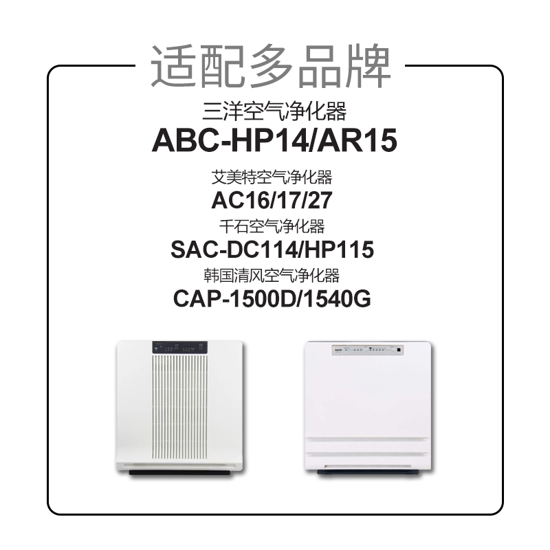 适配三洋空气净化器滤网ABC-FKH15B过滤芯ABC-AR15/ABC-HP14 - 图0