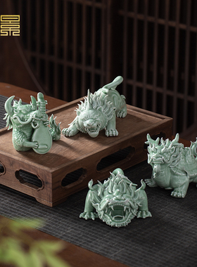 陶瓷摆件新中式客厅卧室手工捏雕