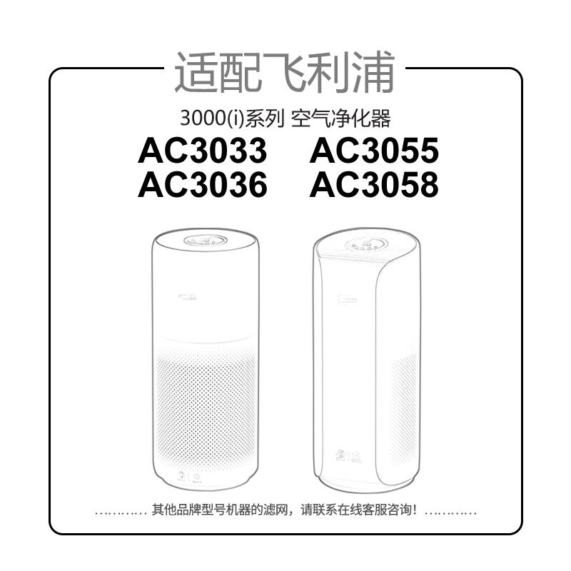 适配飞利浦空气净化器过滤网AC3036/FY3140/FY3430/AC3055滤芯 - 图0